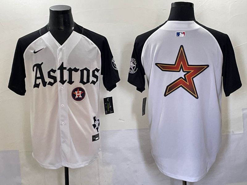 Men 2025 Houston Astros Blank White Black Five generations Joint Name Nike MLB Jersey style 15